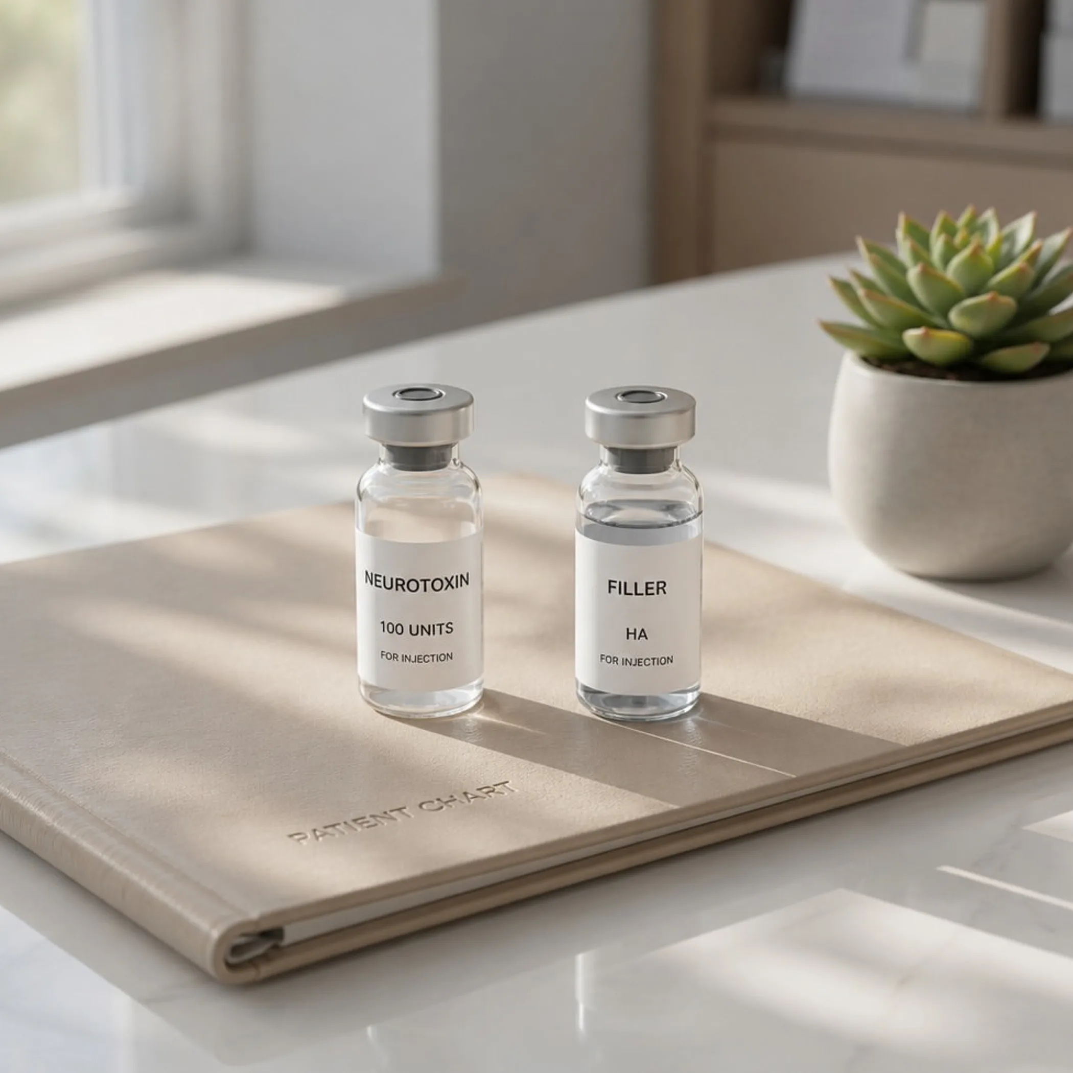 cosmetic injectables in syringe close-up